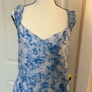 INTERMIX Watercolor Scrunch Strap Sun Dress